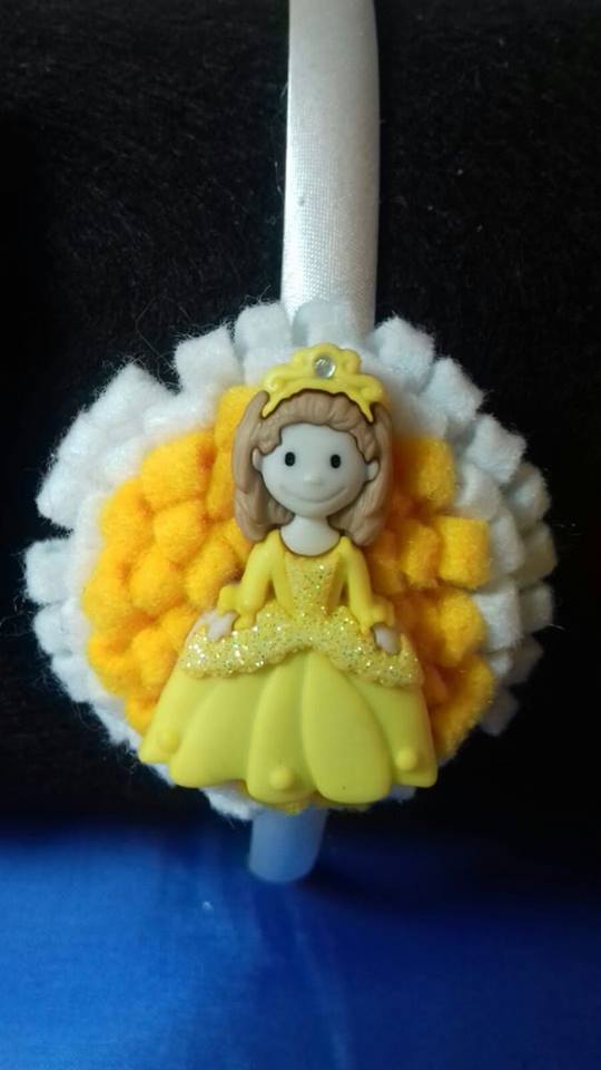 Cerchietto bimba principessa con fiori in feltro