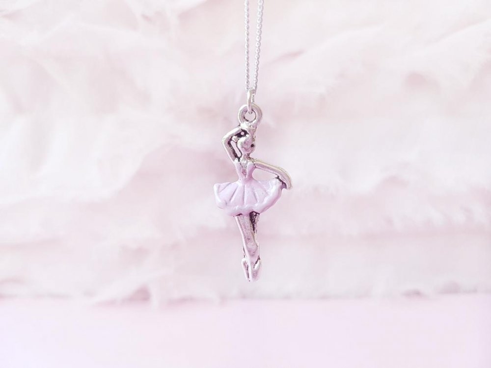 Collana Ballerina Rosa in Acciaio