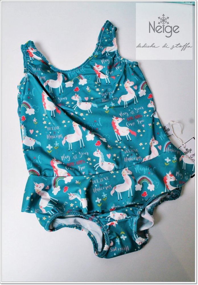 Costume-Intero PRONTA CONSEGNA Unicorni Base Verde