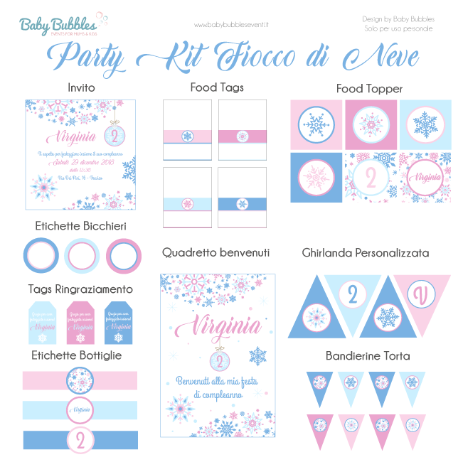 Party Kit Compleanno Fiocco di Neve