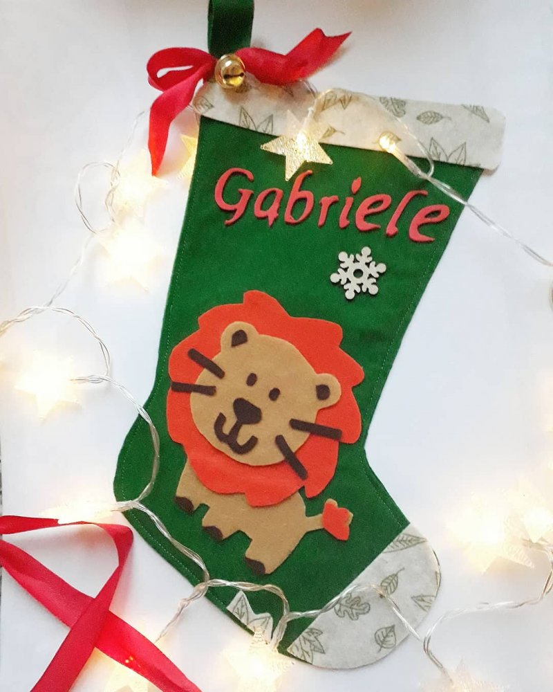Calza della befana personalizzata con nome per bambini da appendere 