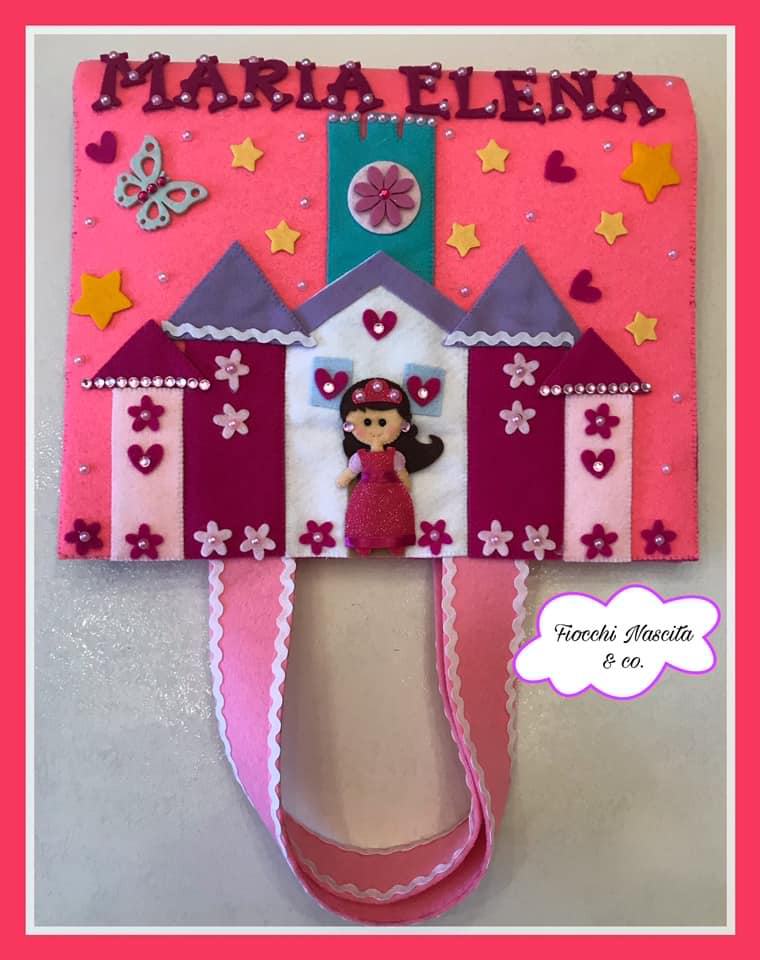 Porta blocco e porta colori con castello delle principesse