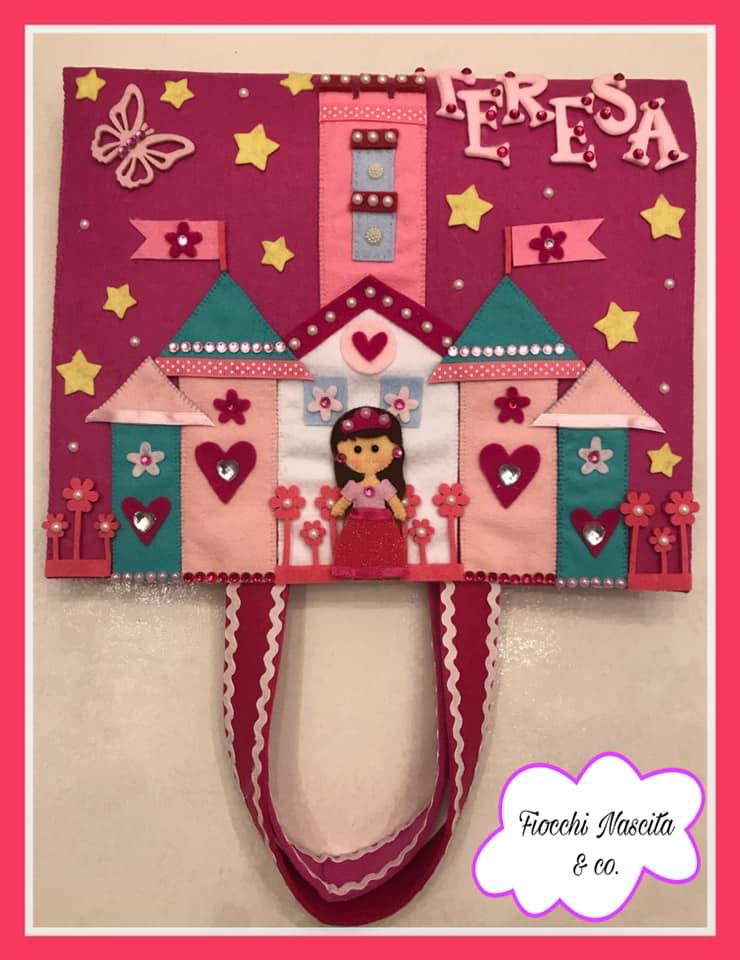 Porta blocco e porta colori con castello delle principesse