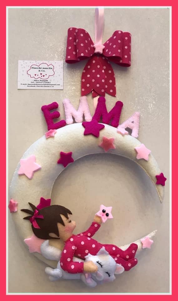 Fiocco nascita bambina con stellina