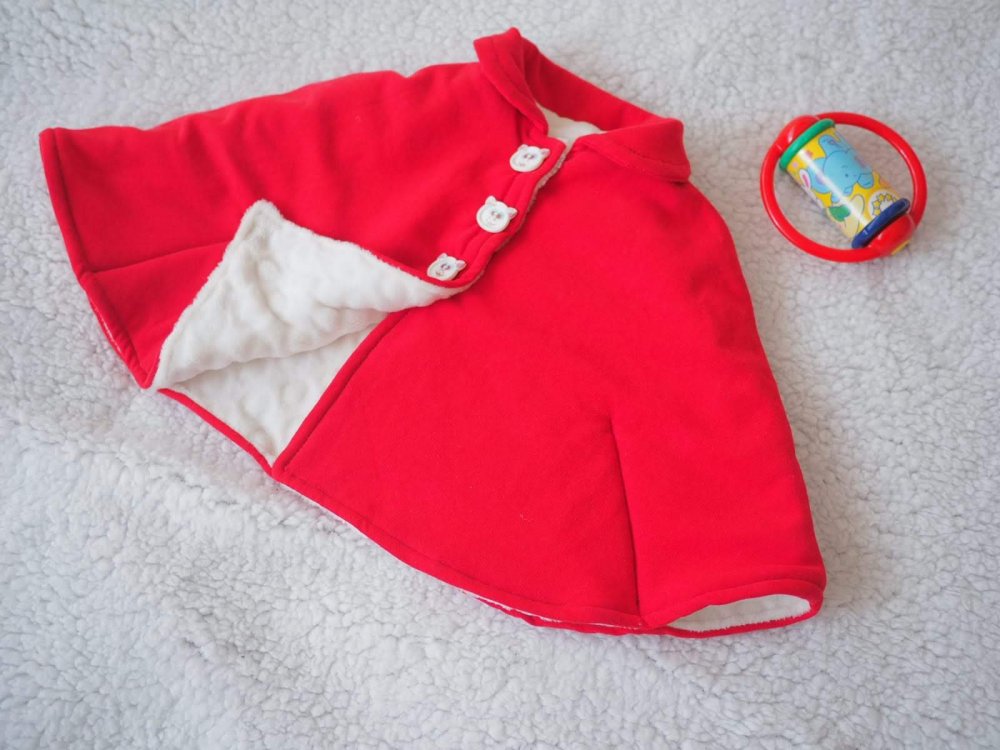 Mantellina poncho baby in felpa e minky pile! Taglie 6- 9m  9-12m 12-18m  SU ORDINAZIONE