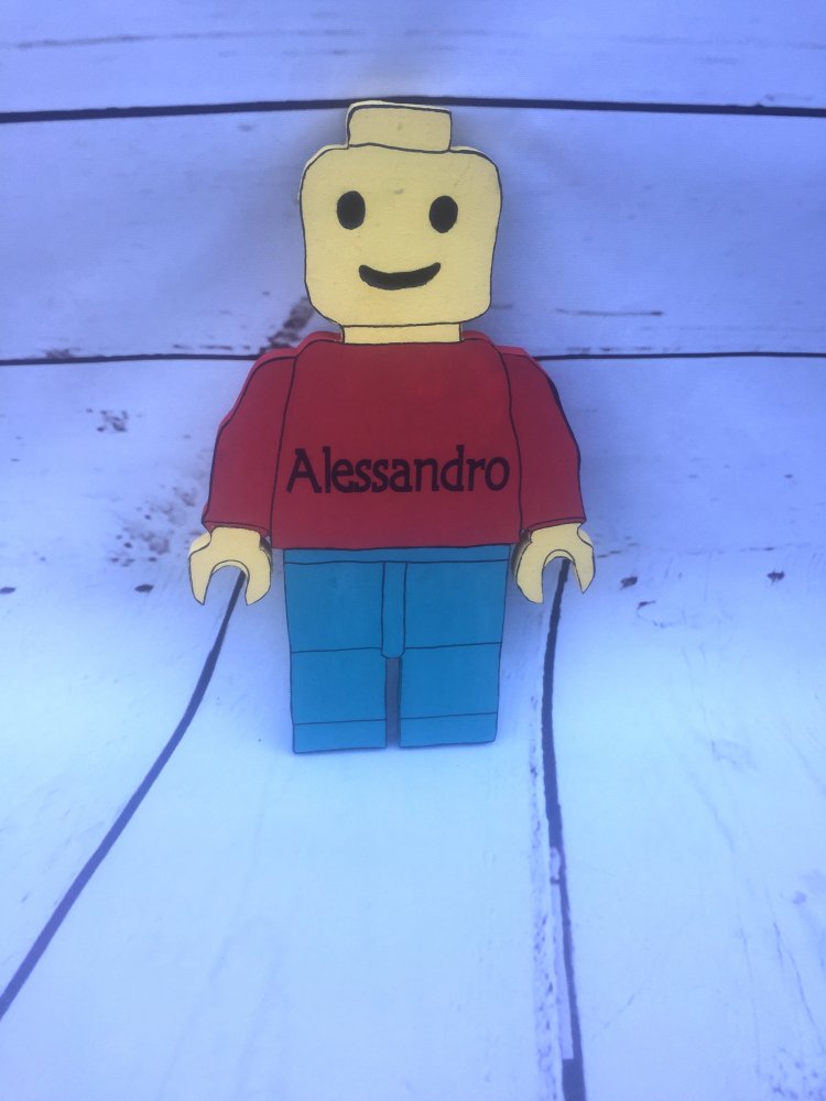 decorazione in legno Lego minifigure personalizzata