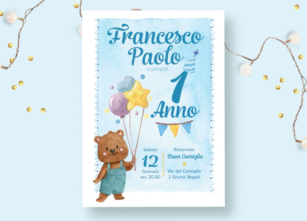 Invito Festa Di Compleanno Whatsapp Orsetto