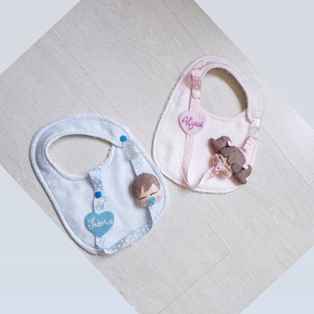 Completo bavaglino e ferma ciuccio little princess