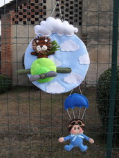 Fiocco nascita...un'aereoplanino nel cielo