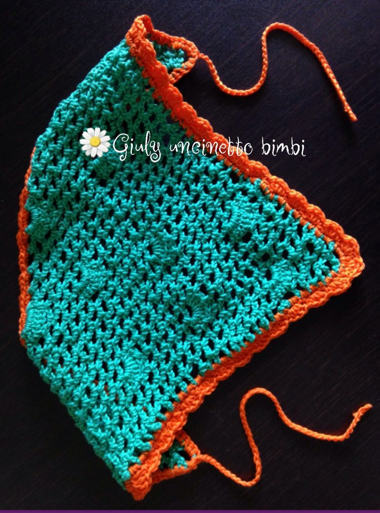 Bandana per bambina, realizzata in cotone con uncinetto. Neonato Regalo nascita