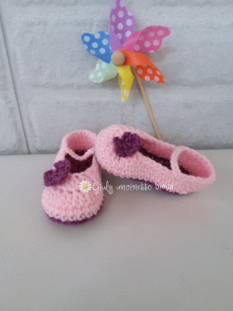 Scarpine ballerina neonata realizzate con uncinetto lana bambola scarpe neonato ballerina