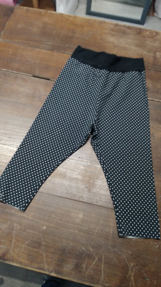 Coordinato leggins e fascia per capelli bimba pezzo unico tg. 12/18 mesi nero pois bianco