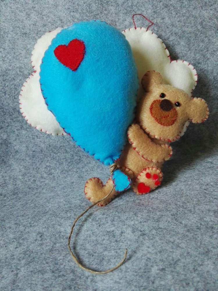 Fiocco nascita Orsetto con palloncino 