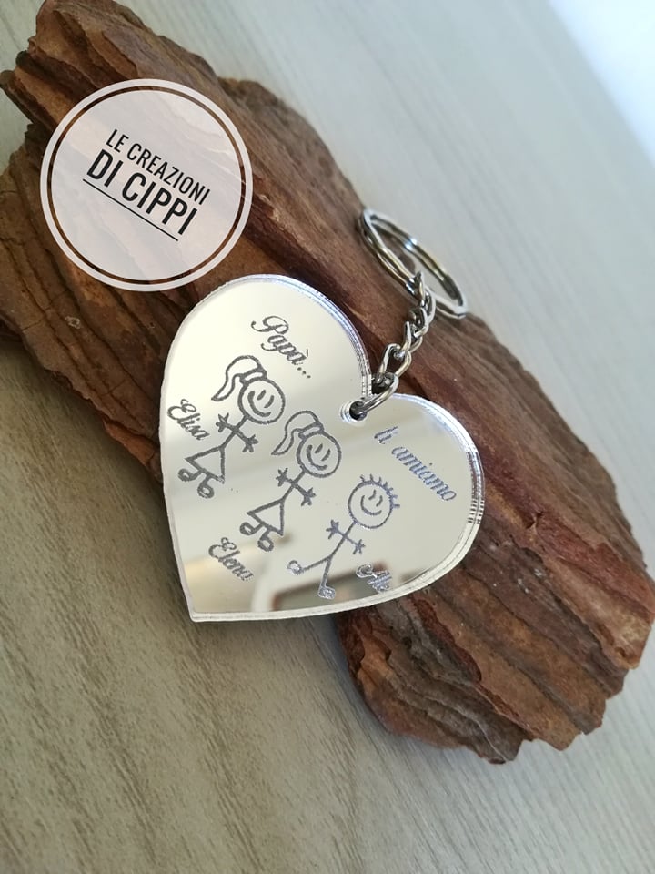 Portachiavi personalizzato con famiglia stilizzata