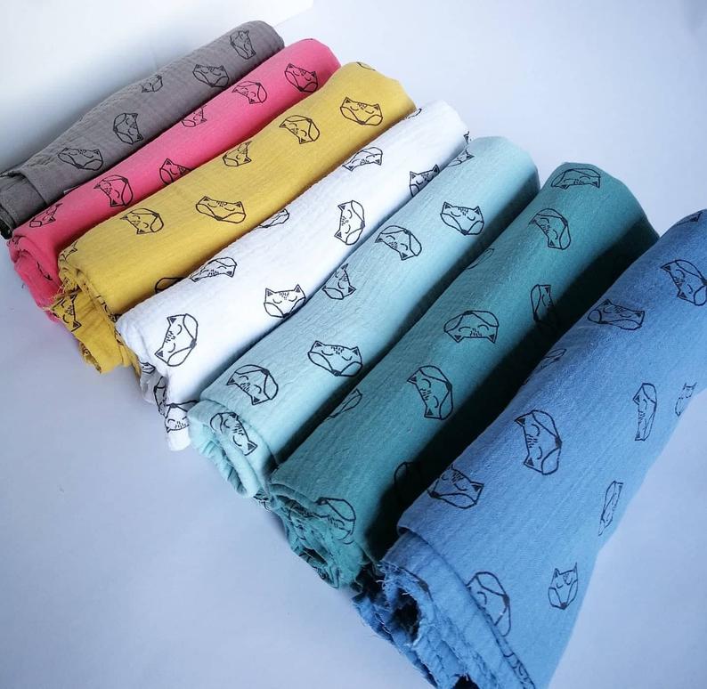 Coperta In Mussola Di Cotone Personalizzata Con Design Oca, Colore Cremisi. Perfetta Per Battesimo, Nascita, Baby Shower. Morbida E Traspirante, 60x46cm. - 3