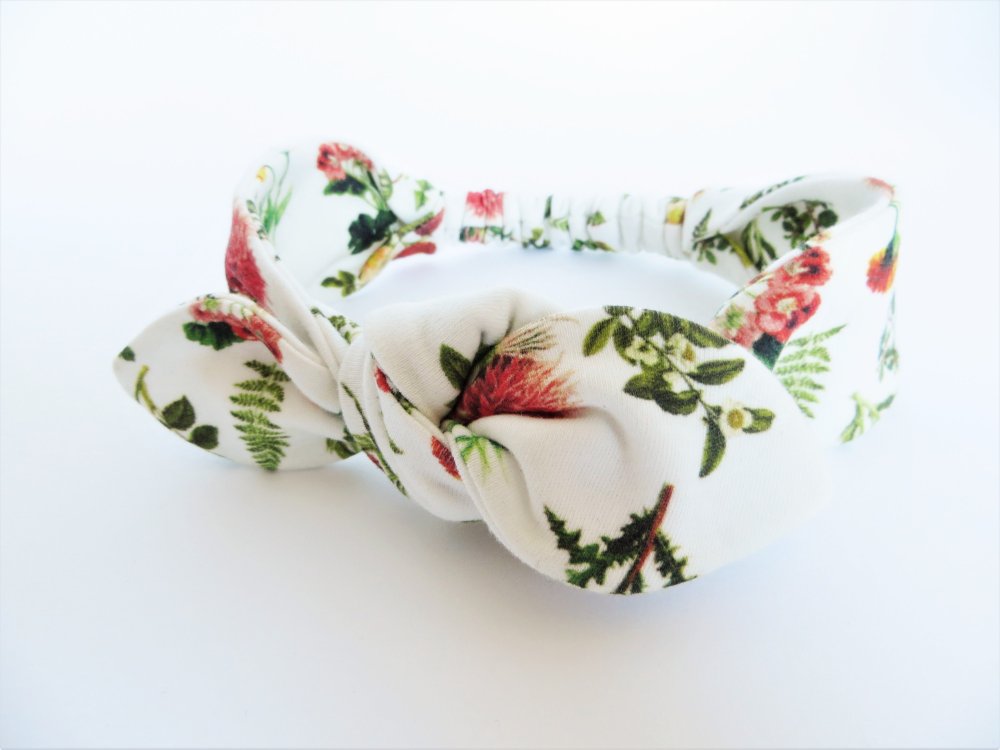 Fascia capelli Cotone Bio - Fantasia fiori del sottobosco 18/24 mesi