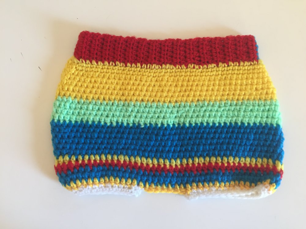 pantaloncino beb, 0-12 mesi, colorato, lana, fatto a mano all'uncinetto