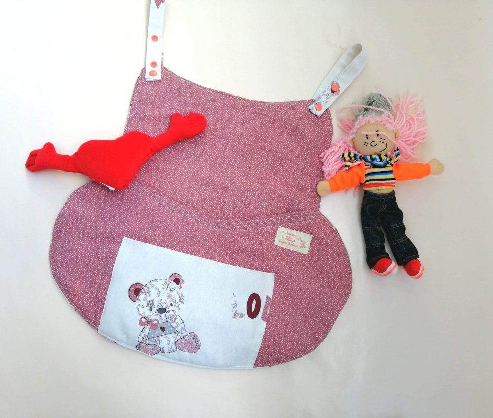 Portapigiama bambino da appendere al lettino e cameretta, appenditutto, decorazione cameretta, appendino con tasche fatto a mano per bimba e bimbo