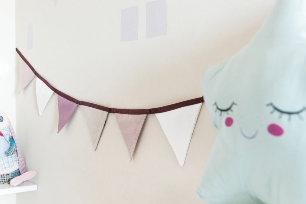 Ghirlanda di bandierine in tessuto, 3,3 m, per cameretta dei bambini