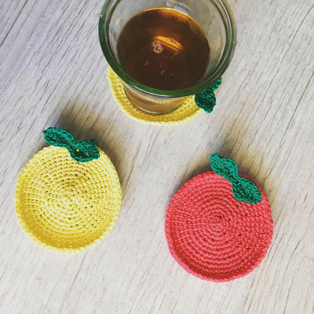 Sottobicchieri a forma di mela 