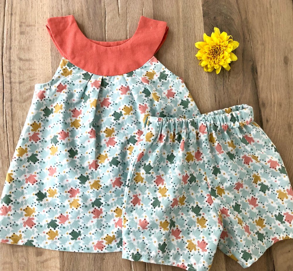 Completo mini vestito e shorts