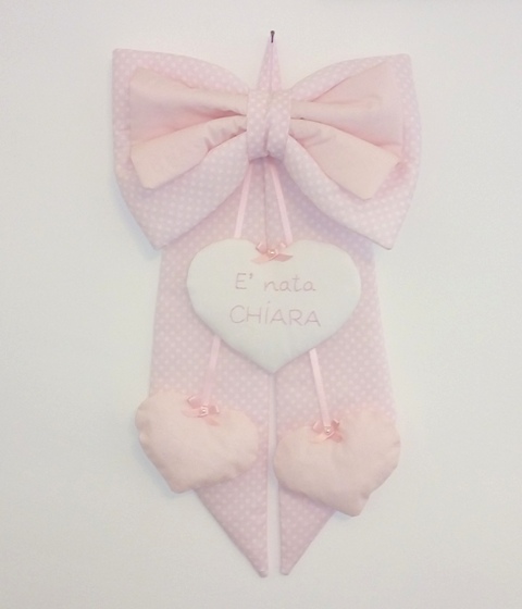 Fiocco nascita con cuori - femminuccia