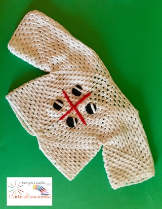 Bolero Beb Unisex - 0-3 Mesi fatto alluncinetto a mano, con Bandiera Sarda.