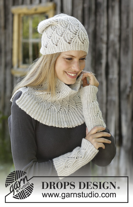 Cappello, scaldacollo e scaldapolsi lavorati ai ferri 