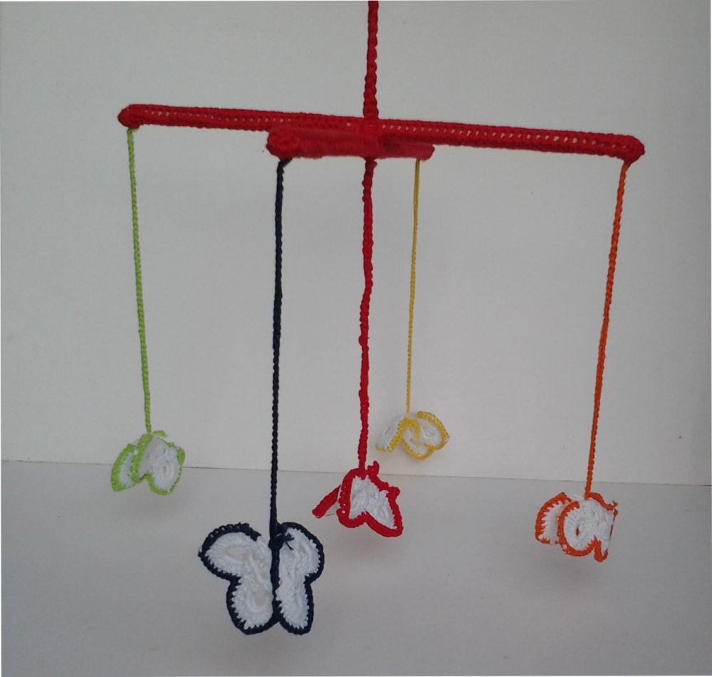AMIGURUMI-Giostrine con polipi-con farfalle-con panda