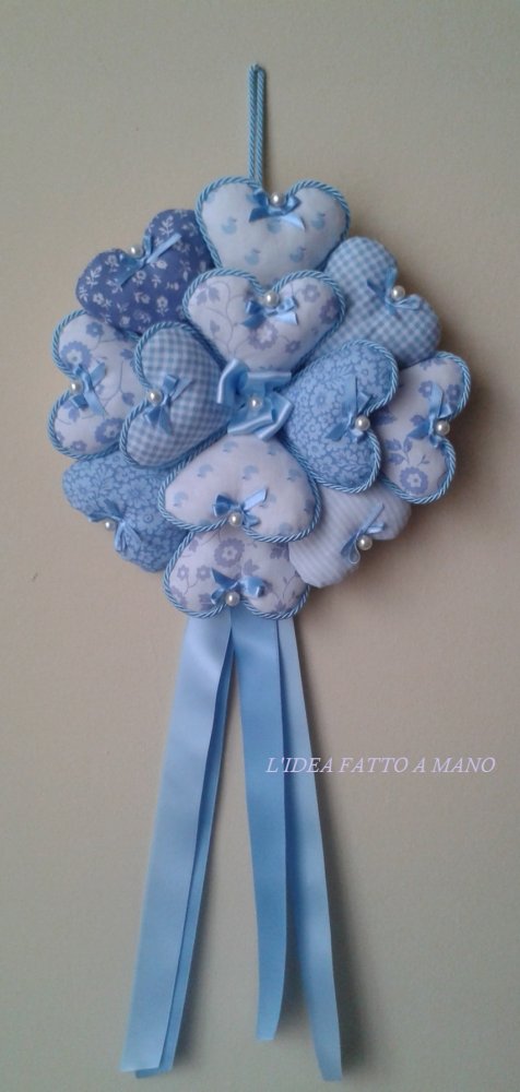 FIOCCO NASCITA AZZURRO CUORI