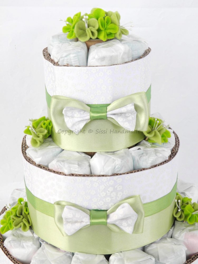 Torta pannolini UNISEX + banner nome
