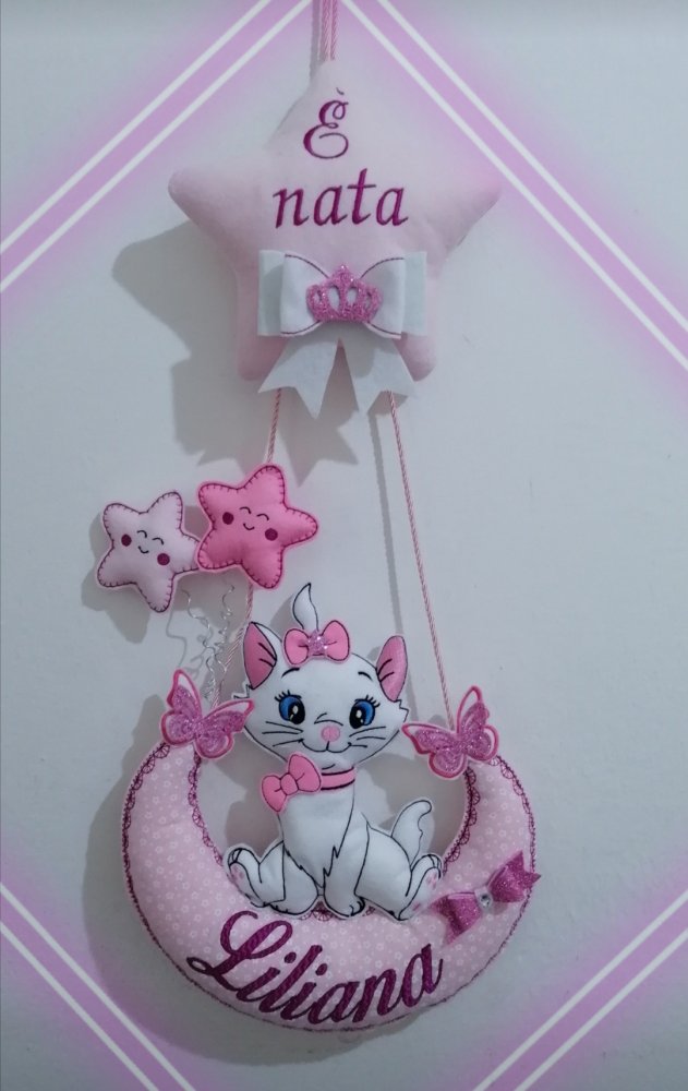 Fiocco nascita gattina Minou, luna e stella.