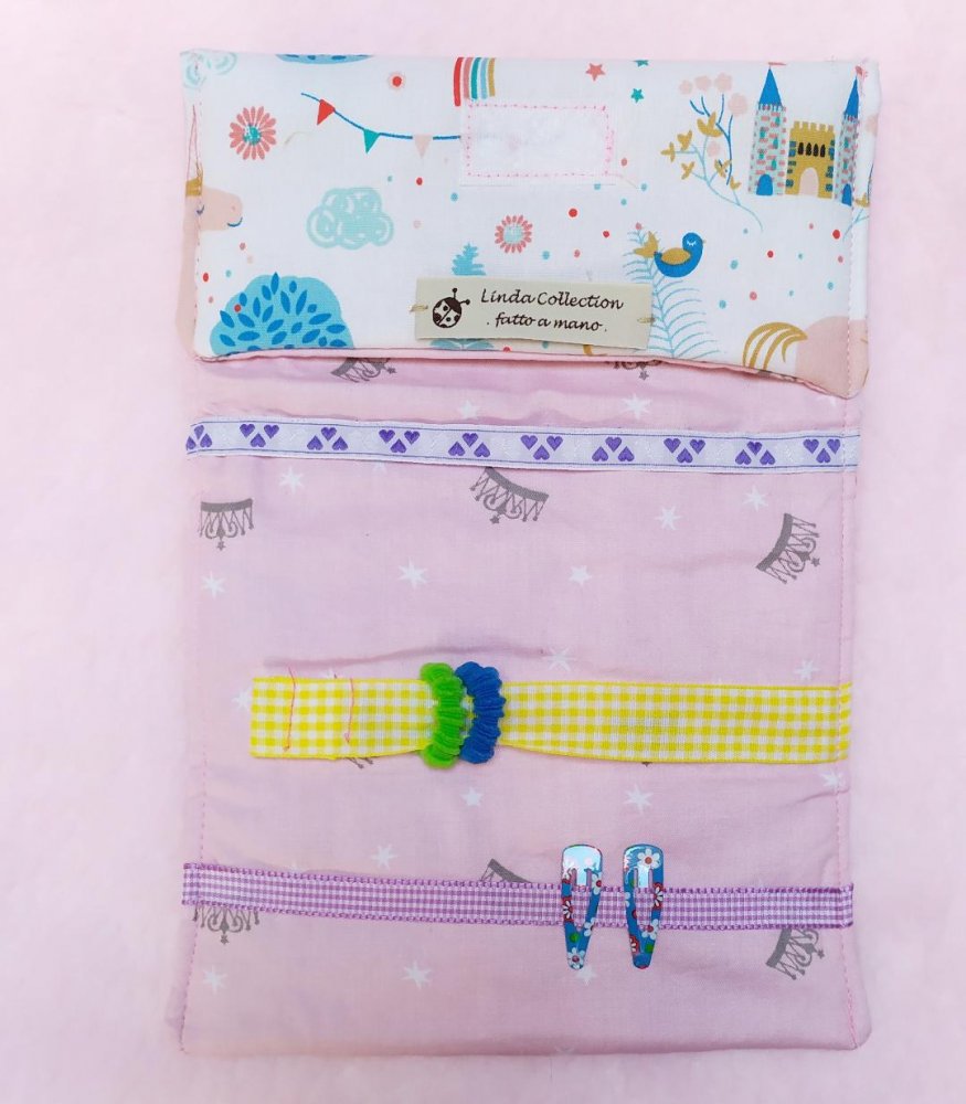 Astuccio porta mollette , elastici, per bambina