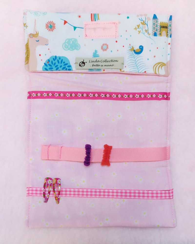 Astuccio porta mollette , elastici, per bambina