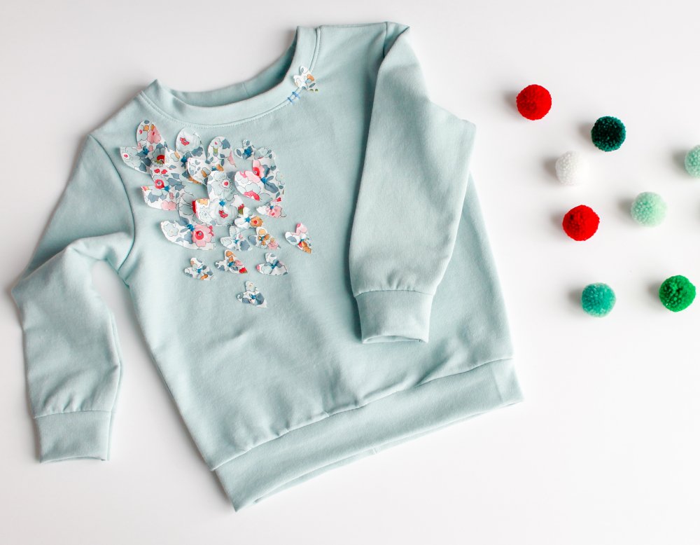 Felpa bambina - Tessuto biologico - Kids sweatshirt - Bio jersey - Liberty of London - Verde