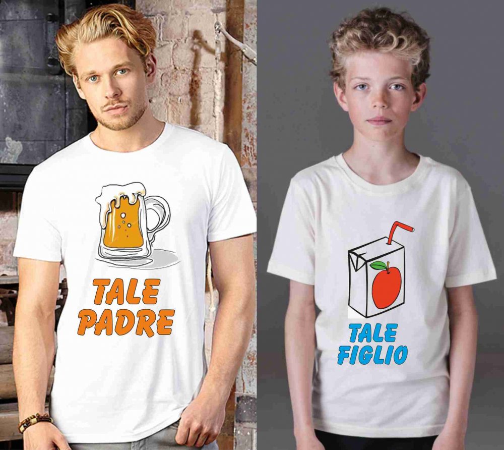 Kit due magliette una per il pap e uno per il figlio/a
