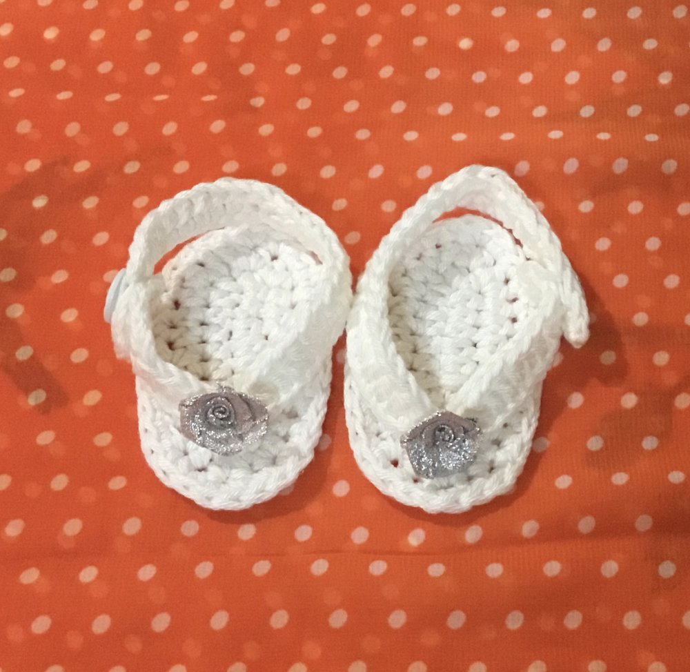 Scarpette   infradito  neonato  cotone uncinetto