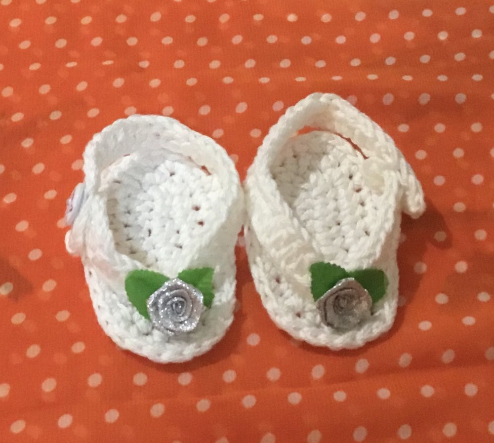 Scarpette   infradito  neonato  cotone uncinetto