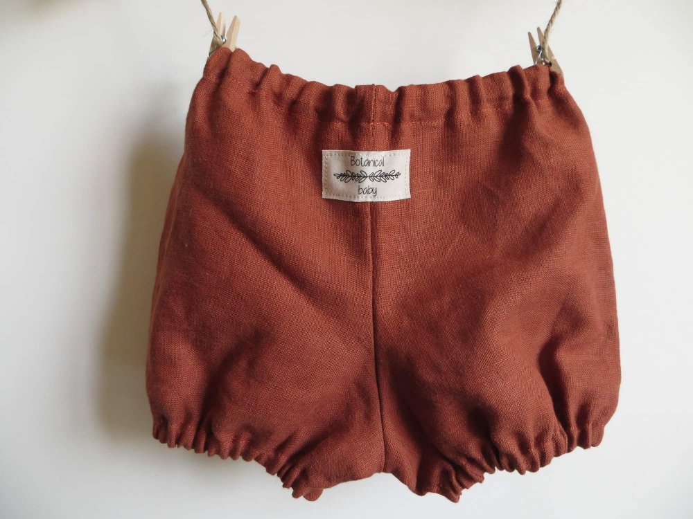 Pantaloncini bloomers in lino biologico