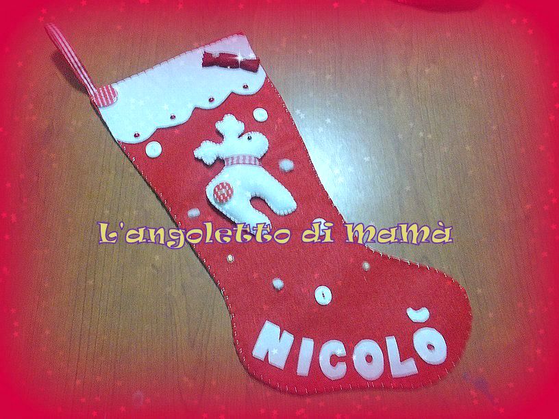 Una calza per la befana personalizzate con nome da riempire di dolcetti e caramella