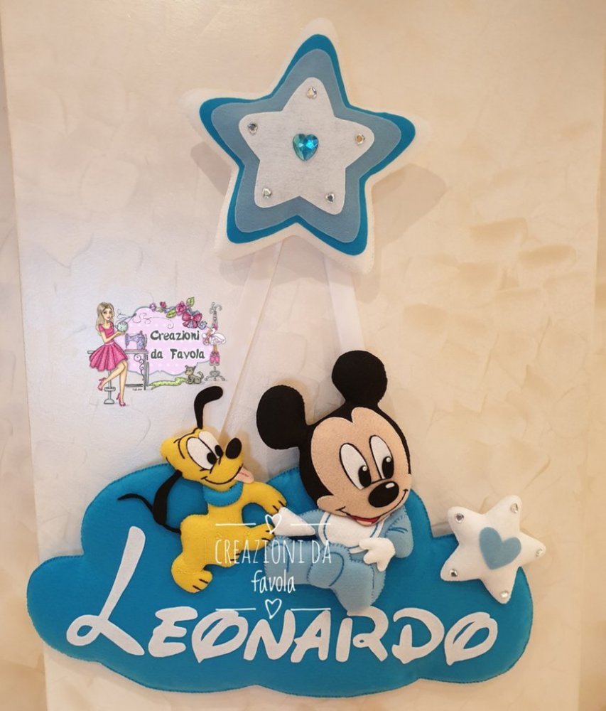 Fiocco nascita pluto e topolino