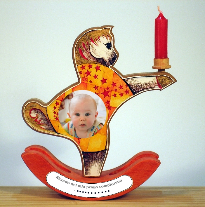 Cavallino con candelina primo compleanno