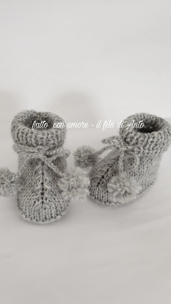 Scarpine stivaletto in pura lana 100%