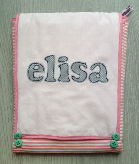 Fasciatoio da viaggio per il cambio del beb: ottima idea per regalo nascita o battesimo, morbido cotone con stoffe e nome personalizzabili