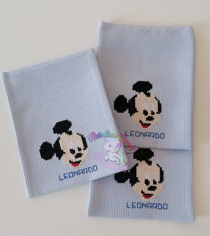 Sacchetto nascita ricamato- sacchetto nascita personalizzato topolino