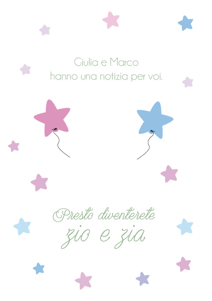 Biglietto nascita digitale personalizzato stelline 