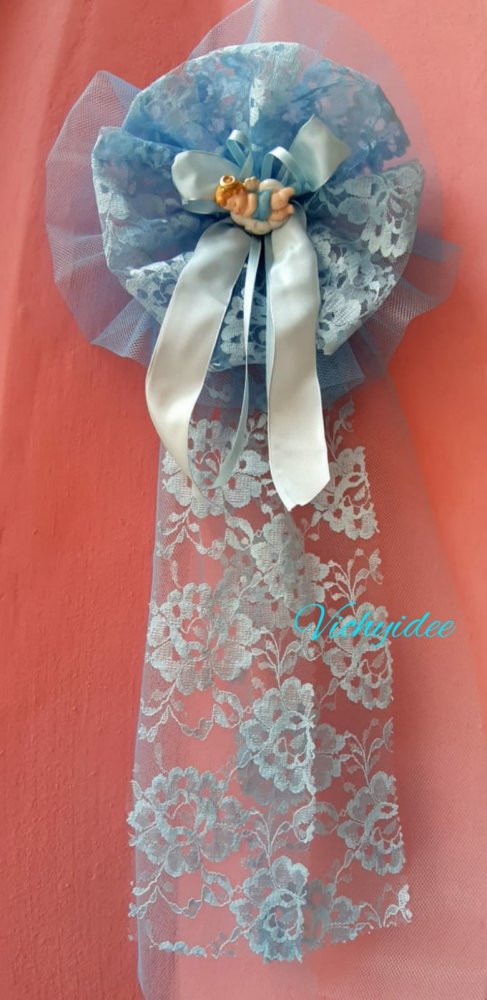 Fiocco Nascita Pizzo con Angioletto Bimbo