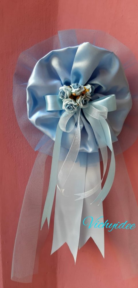 Fiocco Nascita Raso Azzurro