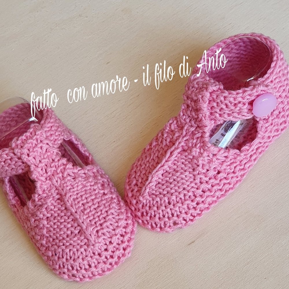 Scarpine sandali neonato fatti a mano 
