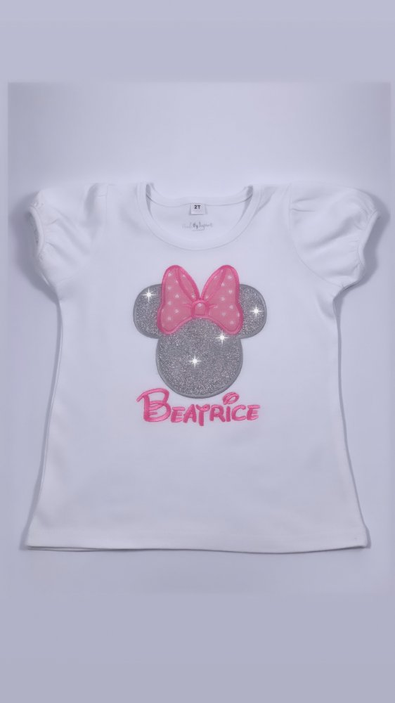 T-shirt cotone personalizzata - ricamata - dettagli in glitter